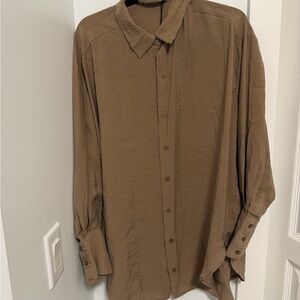 Zara oversized brown shirt